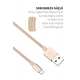 Micro USB Veri Aktarım 150 cm Kumaş Örgü MC-315 Hızlı Şarj & Senkronizasyon Kablo - Gold