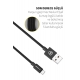 Micro USB Veri Aktarım 150 cm Kumaş Örgü MC-315 Hızlı Şarj & Senkronizasyon Kablo - Siyah